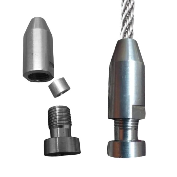 Wire Rope Bullet Straight Connector For Grill