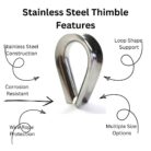 Stainless steel thimble with labeled features