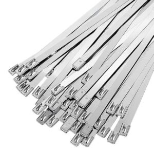 Stainless steel cable ties 100mm x 4.6mm SS304 self-locking metal zip ties pack of 10