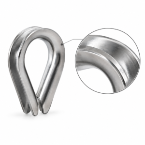 Stainless Steel Thimble with close-up of curved groove