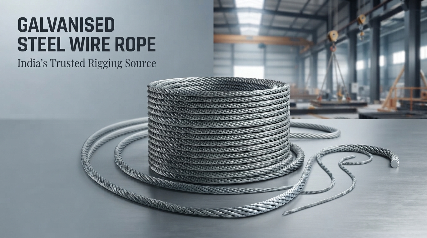 Galvanised steel wire rope 20 mtrs length for industrial applications