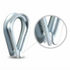 Galvanized iron thimble with close-up of edge detail