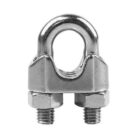 "Stainless steel U clamp with dual threaded bolts on white background"