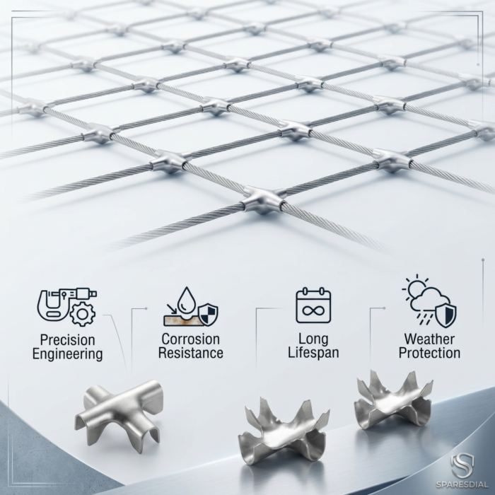 CCC SS304 Cross Cable Clips – Precision Engineered, Corrosion Resistant, Long Lasting & Weather Protected