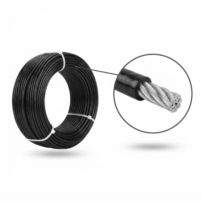 PU coated gym wire rope coil with zoom view