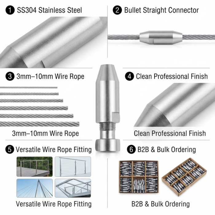 ss-bullet-5 Stainless Steel 304 Bullet Straight Connector – Features and Uses