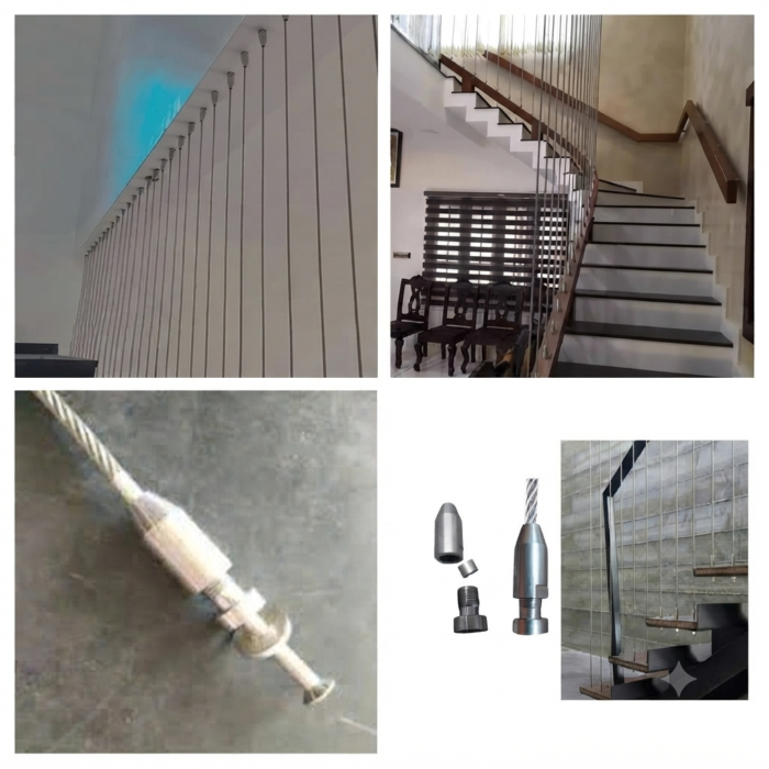 ss-bullet-3 Stainless Steel 304 Bullet Straight Connector for Staircase Railing