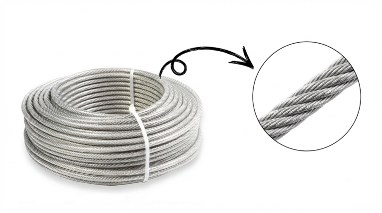 PVC Coated Wire Rope 10 Meters | Clear PVC Coated Steel Wire Rope for Gym Equipment & Cable Systems