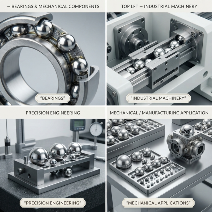 ss balls Four applications of stainless steel balls: bearing, industrial machinery, precision engineering, and mechanical manufacturing