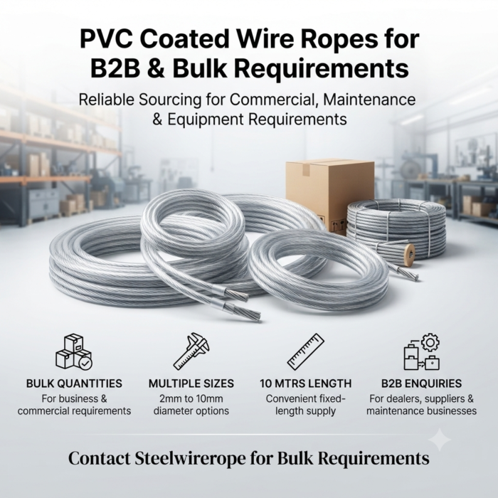PVC COATED PVC coated wire ropes for B2B and bulk orders, 2mm to 10mm